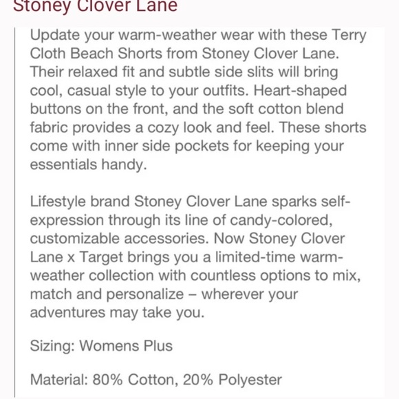 //NWT Stoney Clover Lane Shorts - Picture 8 of 10